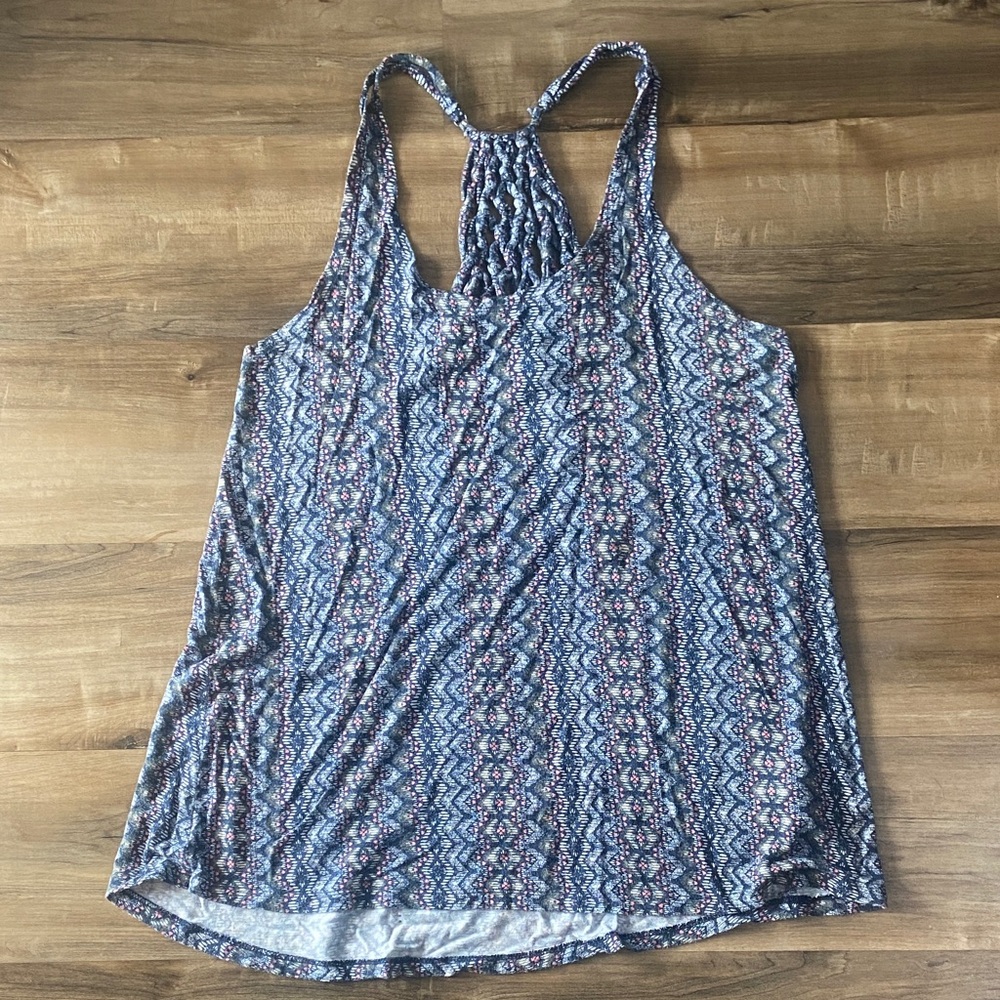 Maurices Navy and Pink Patterned Top